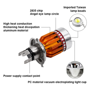 EURS otomatik sis lambası üç pençeleri H4 LED Motor far 4 renk beyaz kırmızı mavi mor otomobiller ve motosikletler için - Product Image 6