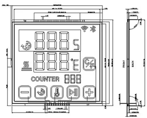 Pantalla LCD alfanumérica monocromática positiva transflectiva TN de baja potencia - Product Image 6