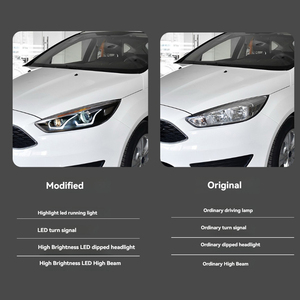 Ford Focus 15-18 için araba farlar modifiye LED Run işık dönüş sinyali çift lens xenon lamba - Product Image 4