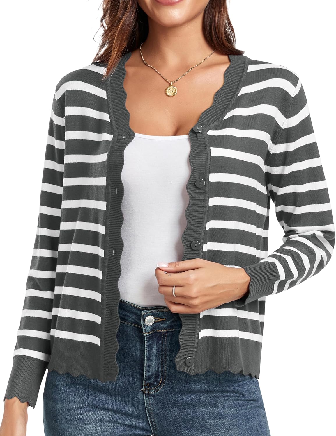 Gray White Striped