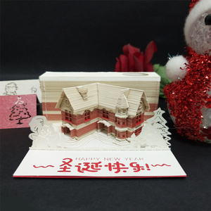 促销节日圣诞礼物定制设计3D建筑阻挡记事本可爱便签 - Product Image 3