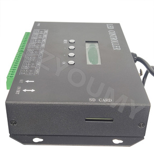 T300K LED Controller Pro Version SD Card online tramite PC RGB Full Color LED Module Controller 8 porte 8192 pixel WS2811 WS2801 - Product Image 4