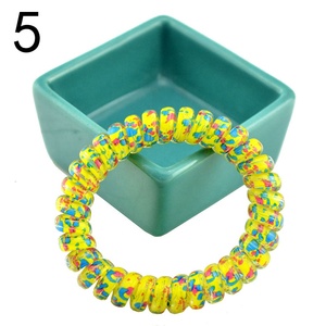 MIO Bright Colors Extendable Coiled <strong>Elastic</strong> Hair Ties <strong>Fancy</strong> Print Leopard Telephone Wire Hairband