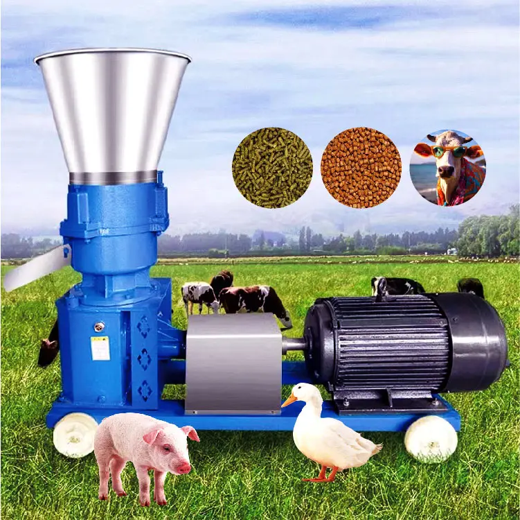 Máquina de pelotização grande de 230v 30 kw 4 rolos para alimentação animal, 1t/h, estoque de alta qualidade, para alimentação de peixes