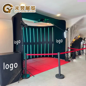 360 Photo Booth Phụ Kiện Màu Xanh Lá Cây màn hình xoắn ốc bao vây nền xách tay 360 Photo Booth Backdrop với LED ánh sáng - Product Image 4