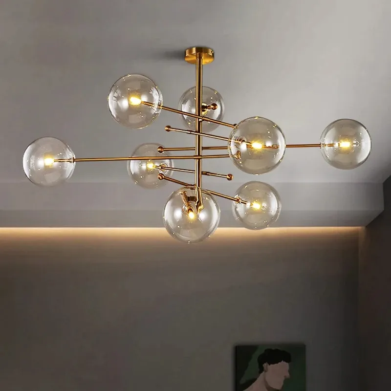 Retro soffitto decorazione globo di vetro ombra aggiornata moderna semplice lampadario turco lampada a sospensione