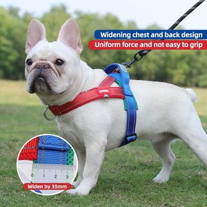 สายรัดหน้าอกรูปอานม้าสะท้อนแสงสายรัดโดยไม่รัดคอสายจูงสุนัข - Product Image 1