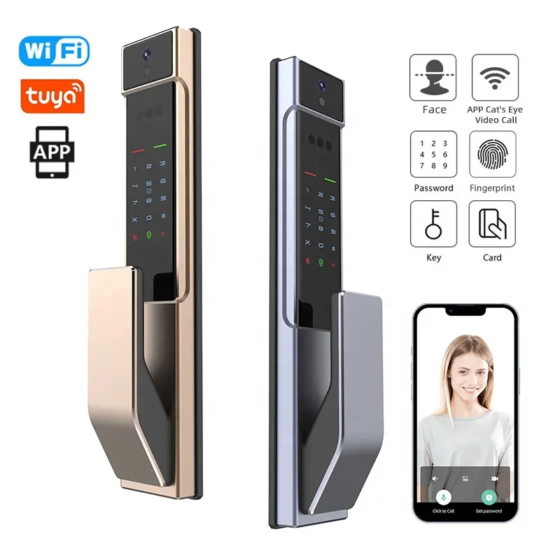 Mixsson m200fvtouch cửa báo động thông minh hệ thống khóa hoàn toàn tự động với Cat Eye tuya khóa thông minh với intercom Vòng Door chuông máy ảnh