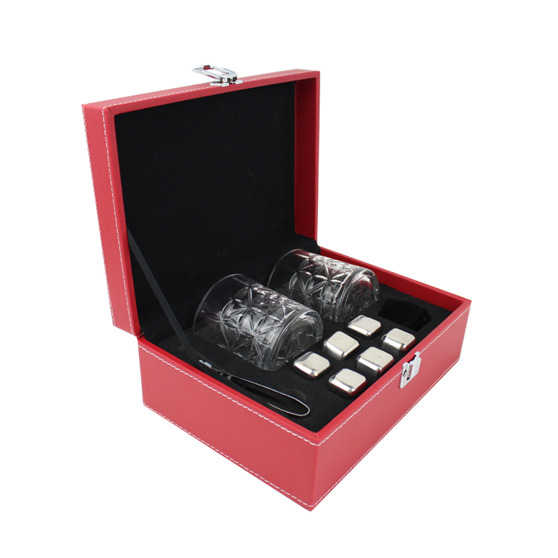Ensemble cadeau de pierres à whisky CF-IC-W9 avec verres (Boîte rouge)