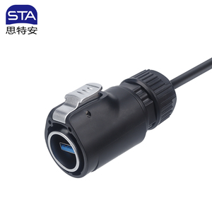 LP24 USB3.0 2.0กันน้ำสายเคเบิลเชื่อมต่อข้อมูลสัญญาณ IP67ปลั๊กตัวผู้ไปยังช่องตัวเมียสำหรับเชื่อมต่อสายไฟ - Product Image 2
