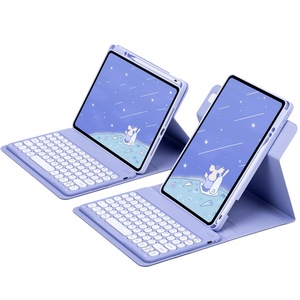 360旋转皮革外壳，带无线蓝牙键盘，适用于iPad 10 10.9英寸2022新支架设计铅笔架 - Product Image 6