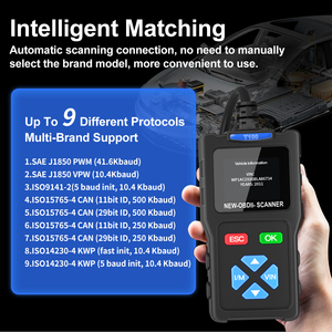 Lector de código OBD2 multilingüe y herramientas de escaneo I/M DTC Lookup O2 Sensor Detección de voltaje de batería Leer y borrar códigos de error