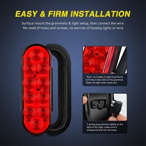 LLevo Heavy Duty Truck Stop Lights <strong>6</strong>&quot; Oval Red Brake Light with Plug IP67 Trailer Lights <strong>Led</strong> Tail 12v - Product Image 6