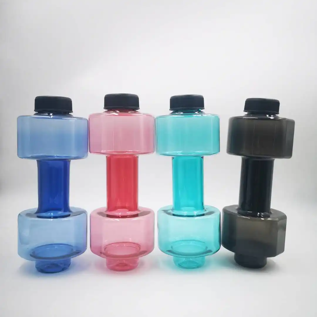 550ml su şişesi ağırlıkları plastik dambıl şekli spor Shaker su şişesi