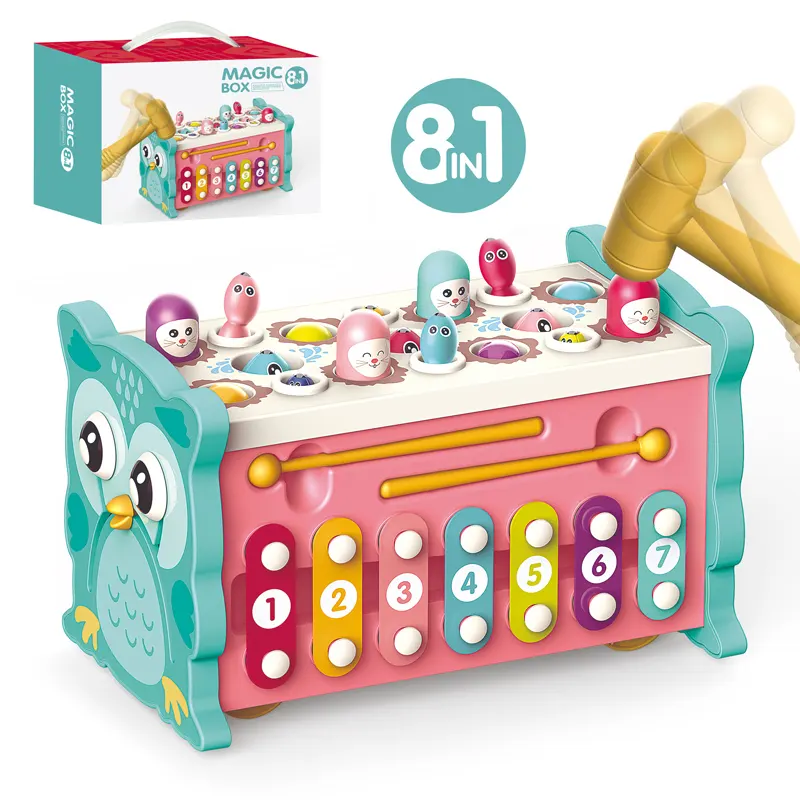 다기능 다채로운 마술 상자 악기 유아 6 면 활동 큐브 장난감