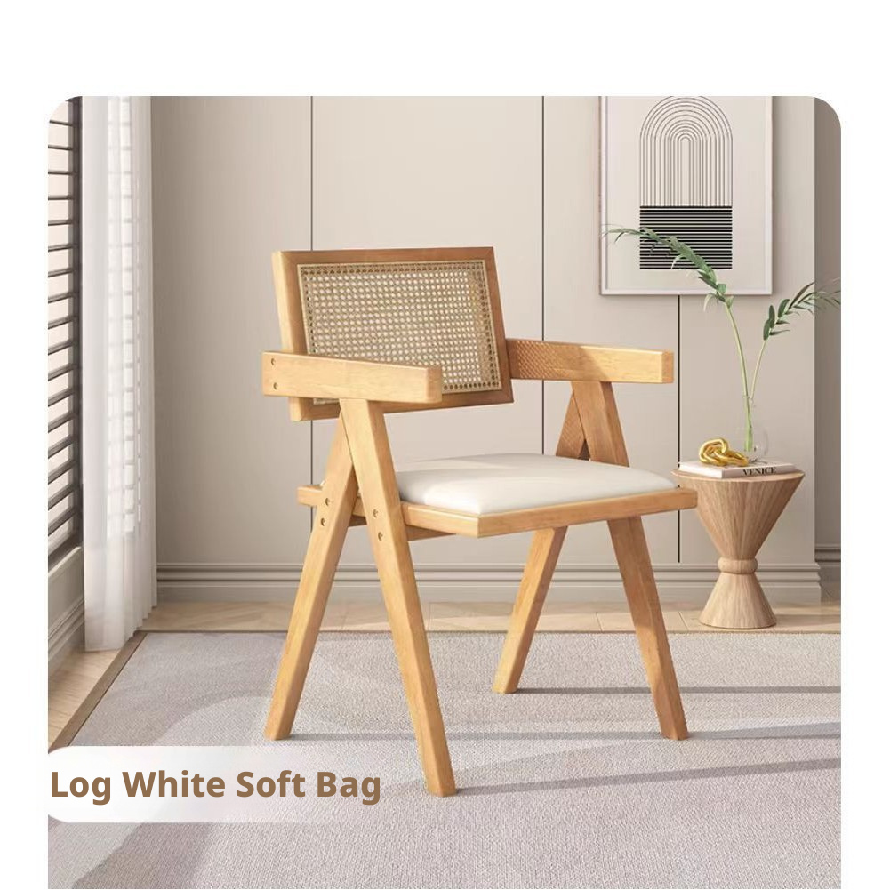 solid wood + white upholstery