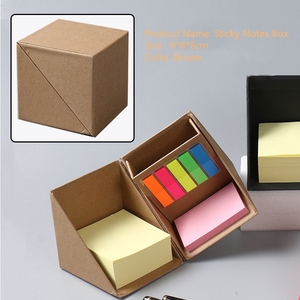 热卖可折叠方形桌面组合式便签环保立方体记事本盒带笔筒 - Product Image 4