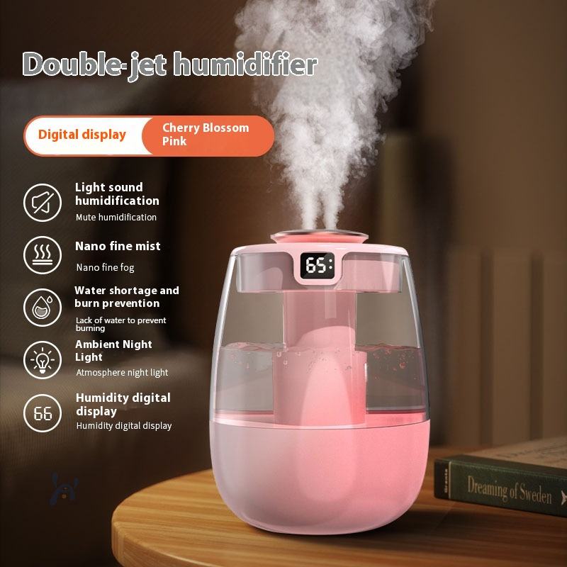 Humidité Affichage Numérique Version Rose Double Pulvérisation Ultra Grande Brume UV