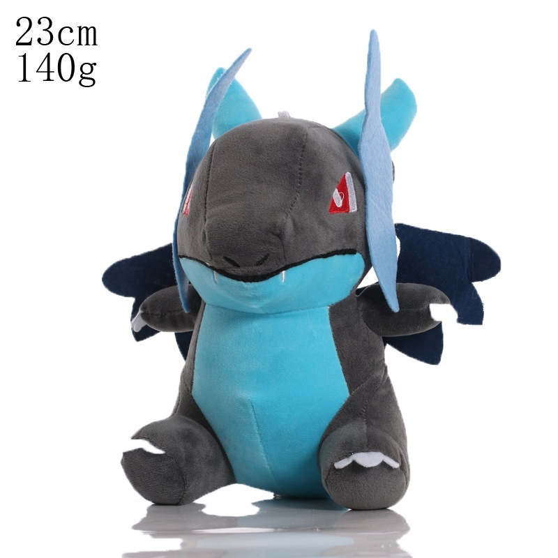 Dragon bleu cracheur de feu assis
