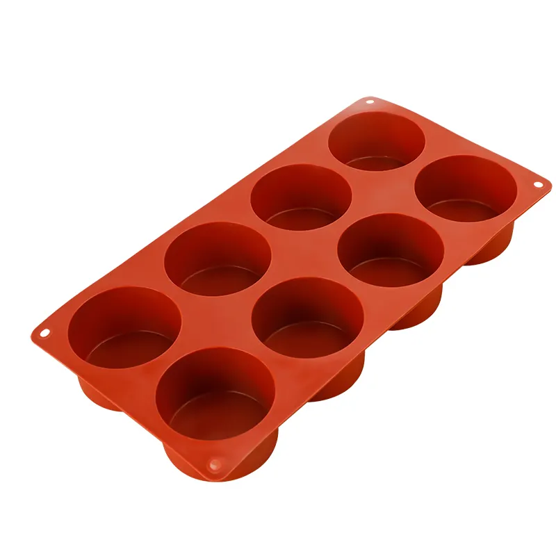 Moule à chocolat en silicone pour biscuits de forme circulaire 8 outil de décoration de gâteau en mousse vente en gros