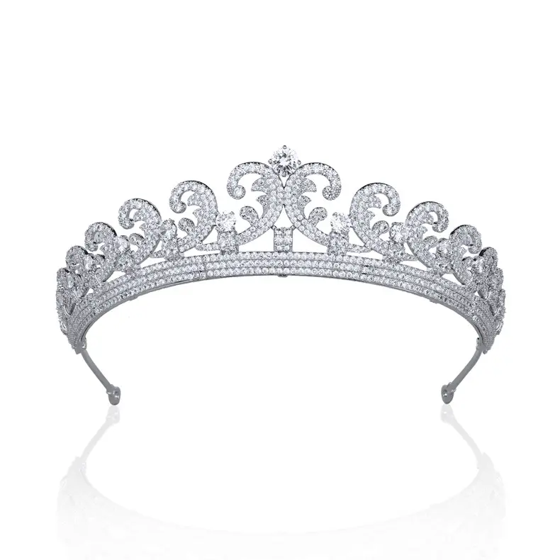 Corona profesional de boda, accesorios para el cabello, Tiara de circón y corona de fábrica