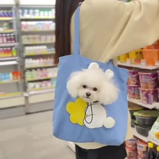 मेंग मजेदार कैनवास बिल्ली बिल्ली के छोटे कुत्ते को ले जा रहा है एक कंधे के बैग थोक में बाहर जा रहा है