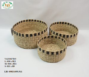 Factory Customization Made Round Woven Paper Straw Basket Storage Sets Toy Storage Boxes Small Laundry for Hollow <strong>Design</strong> <strong>Bin</strong> - Product Image 1