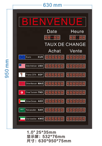 Display della scheda del segno del tasso di cambio di valuta della banca a led personalizzato scheda led per il cambio di valuta del telecomando rosso singolo - Product Image 2