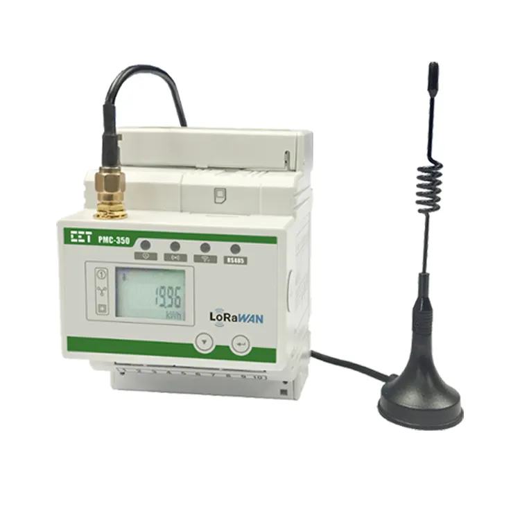 CET-Medidor de energía inalámbrico Lorawan con antena, control remoto en línea, 3 fases, 4 cables, control remoto, en línea, con antena, 1 unidad, 1 unidad, 2 unidades