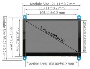 Kapazitiver 5-Zoll-Touchscreen 800 X480 für Raspberry Pi 5 "High Definition Multimedia-Schnitts telle anzeige für Raspberry Pi 3B/4B - Product Image 3