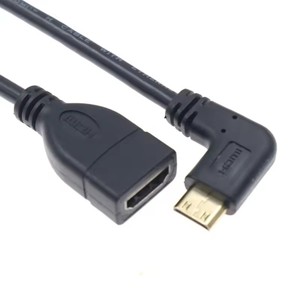 1080P Mini <strong>HDMI</strong>-compatible <strong>to</strong> HDTV Cable Male <strong>to</strong> Female 90 degree Right Angled Converter <strong>Adapter</strong> M-F Extension <strong>Adapter</strong> Connector