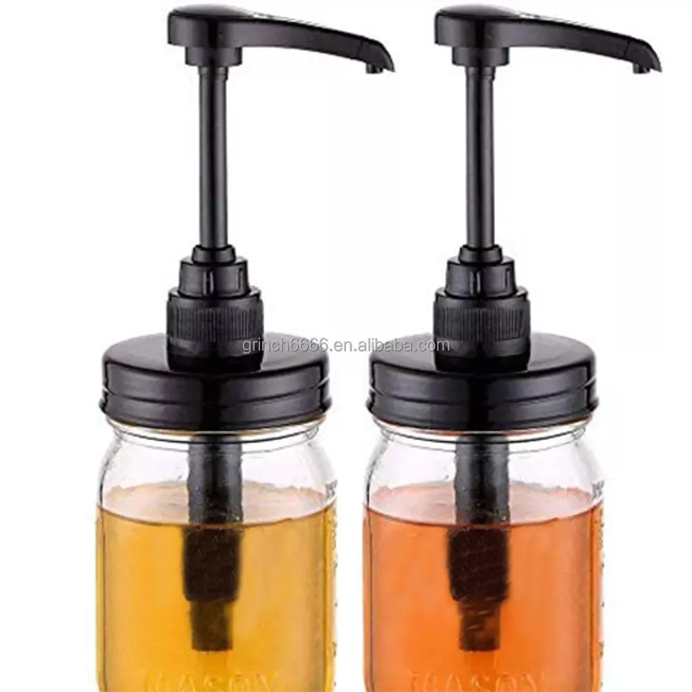 Mason Jar ขวดปั๊มน้ำเชื่อมและซอส,ที่จ่ายเครื่องปรุงรสพร้อมปั๊มกันรั่วสุญญากาศขวดน้ำเมสันสำหรับห้องครัว