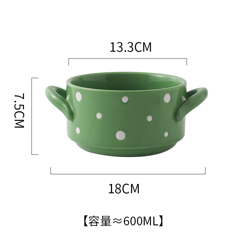 Bols empilés à pois, vert