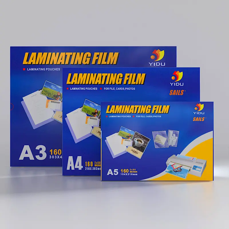 Yidu Wholesale Hot Sale A4 Letter Size 3 mil 5 mil Thick Clear Thermal Laminating Pouch Film for Picture