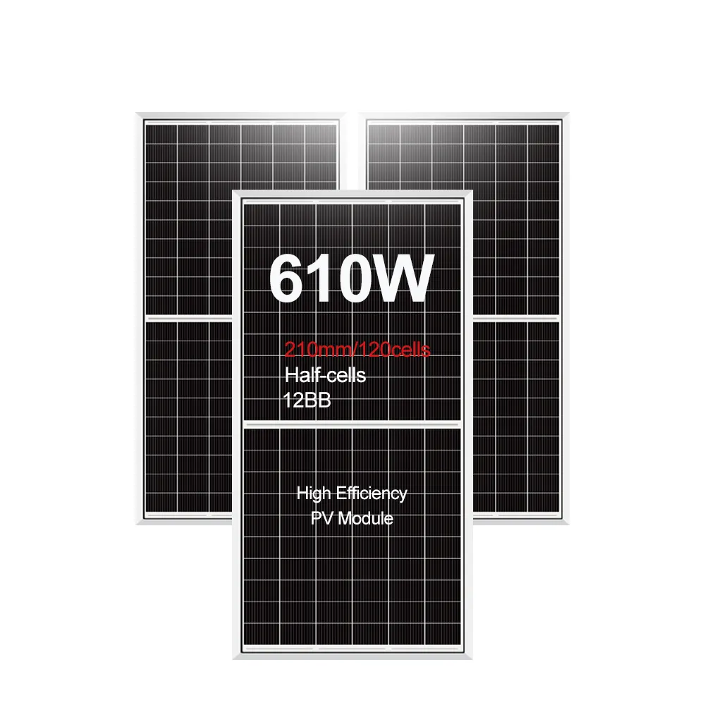 21.60% panneau solaire PERC MONO pas cher haute efficacité 580W 600W 605W 610W pour système de gestion d'énergie