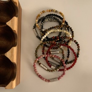 Zooying Fine Jewelry Estilo Retro Pedra Natural Bead <span class=keywords><strong>String</strong></span> Carta DIY Várias Cores Pulseira Elástica