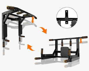 Yüksek kalite 5 in 1 Pull Up Bar paralel barlar çok fonksiyonel duvar monte Up Bar vücut geliştirme için spor Fitness - Product Image 5