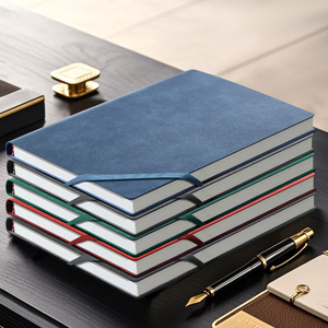 Customized A5 B5 Leather Bound Journals Cover <strong>Printing</strong> Logo Embossed Grey Leather <strong>Notebook</strong> <strong>with</strong> <strong>Elastic</strong> Band and Pen Holder - Product Image 6