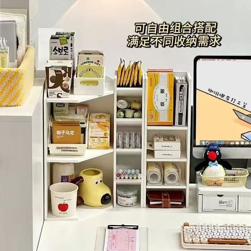 Corner shelf four-tier pen holder