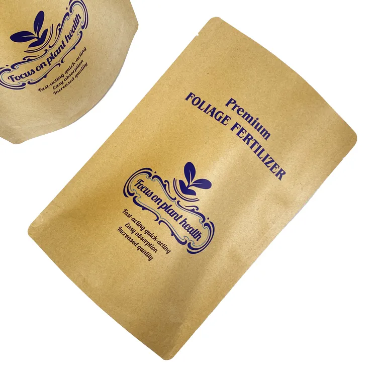 Personalizza il tuo Logo sacchetto a chiusura lampo biodegradabile fertilizzante biodegradabile compostabile ecologico Stand Up Pouch Packaging