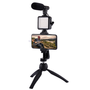 Mamen Camera Microphone+LED Light+Mini Table Tripod Microphone <strong>Kit</strong> for Video Smartphone <strong>Filmmaking</strong> Live Photography Vlogging <strong>Kit</strong> - Product Image 1
