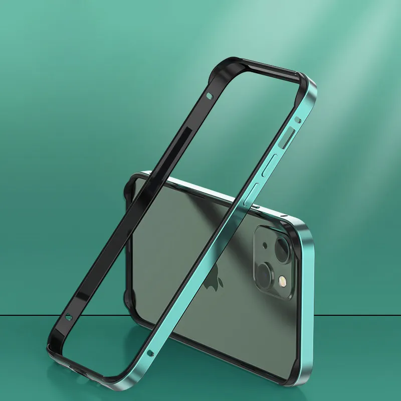Противоударный алюминиевый бампер для iPhone 11 12 13 14, силиконовая металлическая рамка