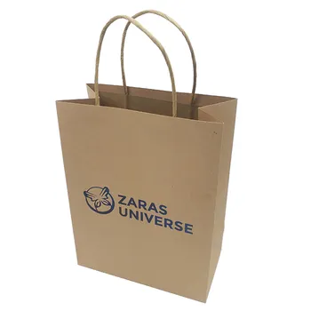 SenCcai कस्टम थोक भूरे रंग के कागज बैग मुद्रण लोगो शॉपिंग खाद्य उपहार बैग/क्राफ्ट बैग गहने पैकेजिंग के लिए