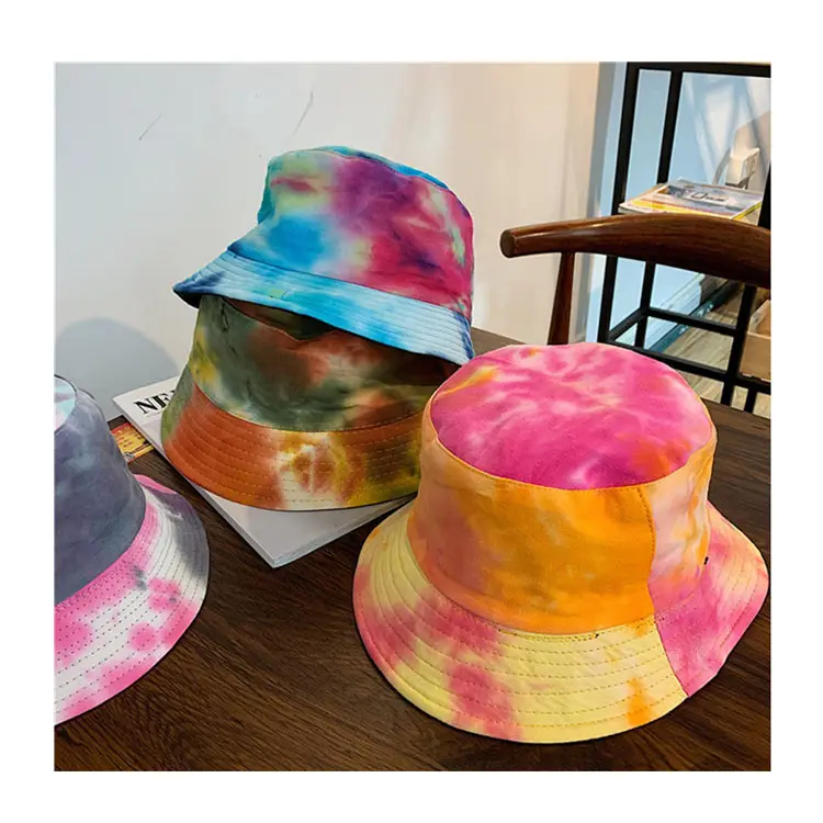 Colorful ragazze tye dye reversibile stile di modo floreale personalizzata cappelli della benna