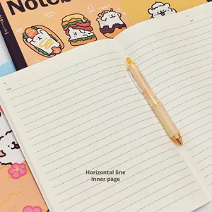 小さな赤い本のかわいい学生B5ノートハードカバー印刷されたスパイラル耐久性のある宿題の本並みページ同じライン子犬シリーズ - Product Image 5