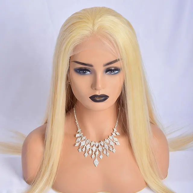 Herrera Groothandel Menselijk Haar Lace Front Body Wave Lange Rechte Maagdelijke Haar Blond 613 Transparant Hd Full Lace Pruiken