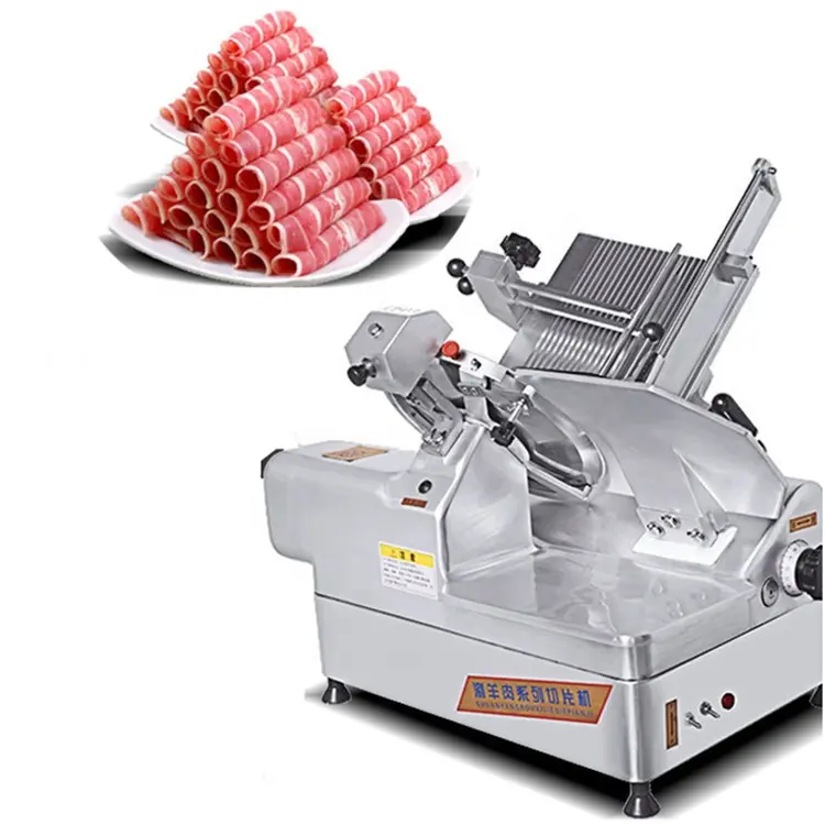 वाणिज्यिक बेकन slicer मांस कटर गोमांस काटने थोक कीमत स्वत: जमे हुए मांस टुकड़ा करने की क्रिया मशीन