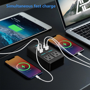 Dual <strong>Power</strong> Car Inverter <strong>Adapter</strong>, 200W, 12V <strong>DC</strong> to 110V AC, 4 USB &amp; Type C Ports, 60Hz, 220V <strong>Output</strong> - Product Image 6