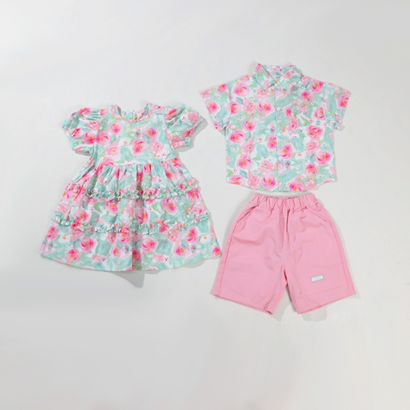 Conjunto de flor rosa