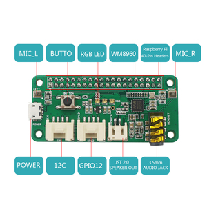 <strong>Raspberry</strong> <strong>Pi</strong> Respeaker 2-Mic <strong>Pi</strong> HAT Intelligent Voice Dual Microphone Compatible <strong>Raspberry</strong> <strong>Pi</strong> 4B / 3B+ / 3B / Zero W